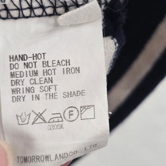 Macphee Japanese Nautical Striped Dress Navy White S Coastal Resort Minimalist - Picture 10 of 11